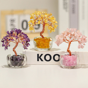 Citrine Crystal Money Tree 108 Beads Yellow Home Office Decoration Gift Ornament - Product Image 1