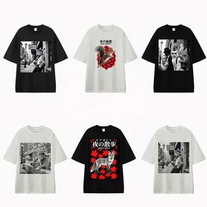 Wholesale <b>Summer</b> 100% Cotton Heavyweight Custom Logo Printed Oversize T shirt Soft Blank <b>tshirt</b> block color T-shirt - Product Image 4