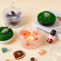 Support de bougie en cristal naturel brut en gros, bougeoir personnalisé, pot à bougie, pot en verre, décoration d'intérieur