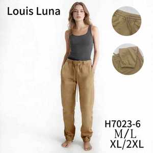 Pantaloni Casual da Donna con Coulisse e Vita Elastica, Gamba Dritta Larga, Pantaloni Sportivi da Casa, Commercio all'Ingrosso S-2XL Eleganti H7023-6 - Product Image 1