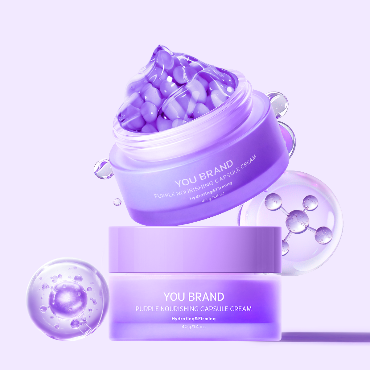 Luxury Repair Glow Capsule Cream Deep Moisturizing Vitamin E Purple Nourishing Capsule Cream