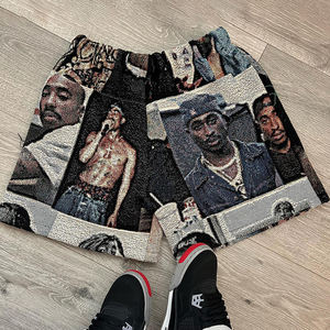 YSJY grosir pola Anime jahitan tenun celana pendek pria selimut Jacquard permadani celana pendek kustom - Product Image 2