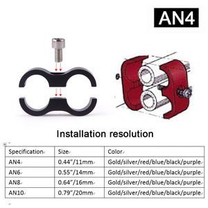 Aluminum Alloy Oil Pipe <b>Clamp</b> AN48106 4-Pack Blue Automotive Hose Fixing <b>Clip</b> For AN4 AN6 AN8 AN10 - Product Image 5