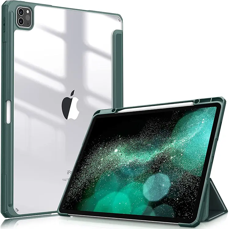 Folio Flip PU Tablet Hüllen Leder Smart Clear PC Shell Leder iPad Hüllen Tablet Cover für iPad Pro 11 2021 Hülle für iPad