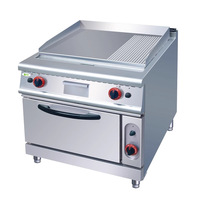 Grande machine à griller les steaks verticale en acier inoxydable, double alimentation (gaz + électrique) 1000-3000W, plaque semi-plate semi-cannelée