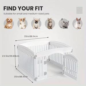 Recinto per Animali Domestici in Plastica a 4/6 Pannelli, Barriera di Sicurezza per Cani da Interno, Gabbia Componibile per Cani di Piccola Taglia - Product Image 2