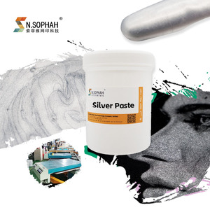 <span class=keywords><strong>Pasta</strong></span> d'argento per serigrafia a inchiostro argento a base d'acqua con stampa tessile ad alta lucentezza liscia - Product Image 4
