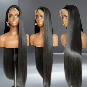 Peluca de Cabello <span class=keywords><strong>Humano</strong></span> Brasileño Virgen 13x6 HD Swiss con Encaje Frontal Transparente, Liso Extremo, para Mujeres Negras - Product Image 1