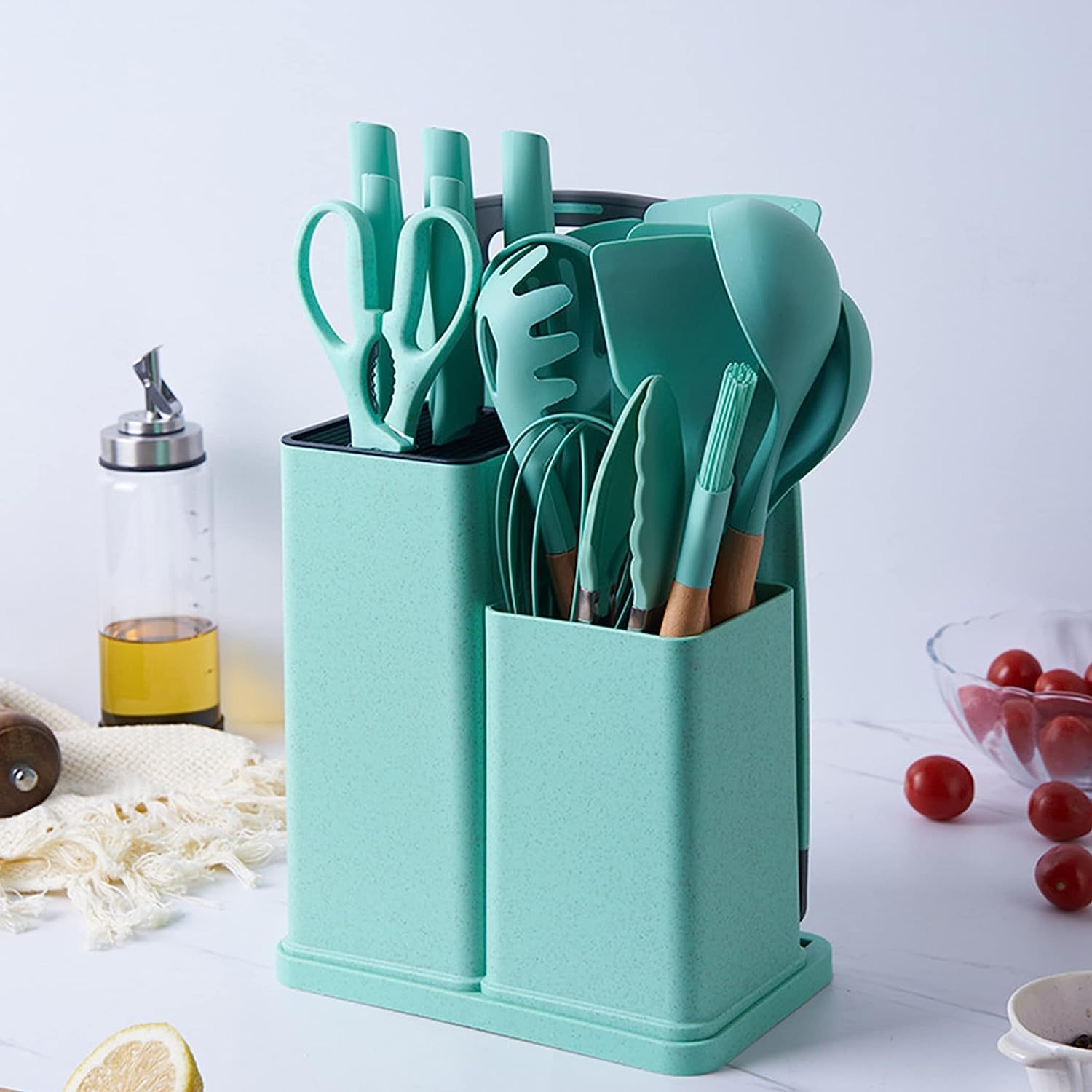 Hot Selling Non Stick Heat Resistance 19 PCS Silicone Cooking Tools Silicone Kitchen Utensils Set with Wood Handle · image 6