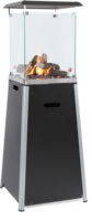 Foyer d'extérieur carré moderne en acier pour jardin ou café Utilisation hivernale Foyer au gaz propane gpl butane