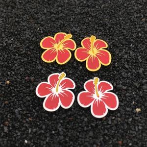 Pendientes de Moda de Acero Inoxidable con Baño de Oro de 18k, Estilo Hawaiano con Hibisco, Grabado Personalizado al por Mayor, Estilo Moderno para Mujer - Product Image 1