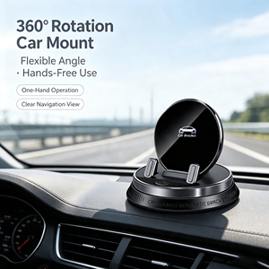 Soporte <span class=keywords><strong>para</strong></span> Teléfono de Coche con Abrazadera Automática, Rotación de 360°, Montaje en el Tablero, con Botón Táctil, Disipación de Calor, <span class=keywords><strong>para</strong></span> el Interior del Vehículo - Product Image 1