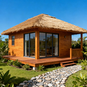 Elegante Cabaña de Madera con Techo de Paja, Casa de Vacaciones Ecológica - Product Image 2