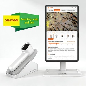 Analyseur de peau et de cuir chevelu AI 2 en 1, détecteur de sébum des follicules pileux, appareil de diagnostic de bureau LCD pour la maison, le salon et la clinique - Product Image 2