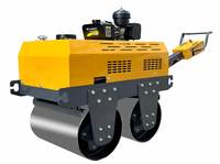 Rouleau compacteur vibrant à double tambour MAXMACH 550 kg avec moteur diesel importé, mini-rouleau compresseur portatif