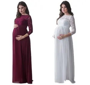 ZIYA A11S176 Hot Sales Lace Chiffon Ladies Pregnancy Photoshoot Dress Floor-Length