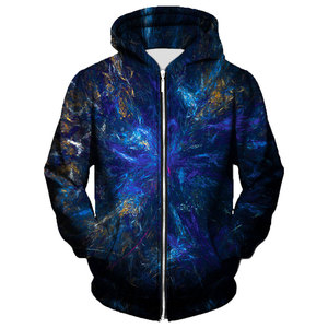 Venta al por mayor de poliéster personalizado de alta calidad de la sublimación pulóver más tamaño de los hombres Zip up sudaderas con capucha y sudaderas - Product Image 5