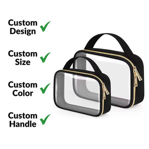 Borsa per Cosmetici <span class=keywords><strong>Trasparente</strong></span> Impermeabile da Viaggio con Logo Personalizzato Alta Qualità con Cerniera in PVC e Manici - Product Image 6