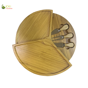 Tabla <span class=keywords><strong>de</strong></span> Quesos Grande <span class=keywords><strong>de</strong></span> Bambú con Juego <span class=keywords><strong>de</strong></span> Cuchillos, se Almacena Compactamente y se Abre hasta un Diámetro <span class=keywords><strong>de</strong></span> 14 Pulgadas para Quesos y Aperitivos - Product Image 2