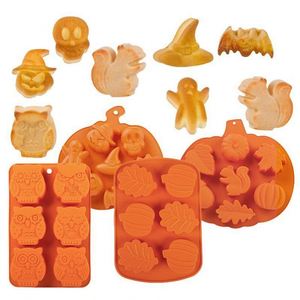 Moule en silicone pour gâteaux, savons, bougies, bonbons, muffins et chocolats d'Halloween, avec motifs citrouille, toile d'araignée et cerveau - Product Image 1