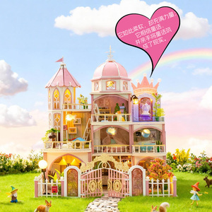 Casa de Muñecas DIY, Castillo de <span class=keywords><strong>Windsor</strong></span>, Juego de Construcción de Madera en 3D, Decoración de Patio de Villa, Regalo - Product Image 6