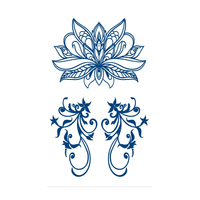 BXTAT Semi-Permanent Bleu Genipa Jus Tatouage Demi-Face Loup Renard Volant Dragon Croix Mandala Épine Pomme GZ013to18 Temporaire