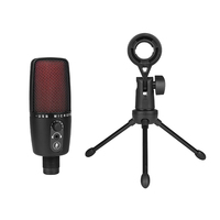 Microphone podcast à condensateur sans fil professionnel suppression de bruit éclairage rvb pour une utilisation de bureau d'enregistrement audio de haute qualité