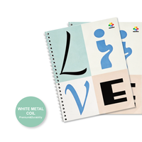 Cahier d'exercices scolaire luxueux personnalisé à spirale simple, impression plastifiée, couverture souple, option logo personnalisé, format A5