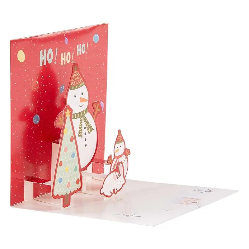 हॉट सेल 3 डी क्रिसमस ग्रीटिंग कार्ड क्रिसमस क्रिसमस के लिए पॉप अप क्रिसमस उपहार कार्ड