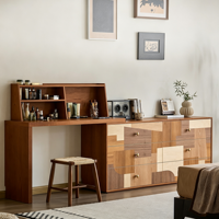 Coiffeuse en bois massif, style moderne et épuré, pour chambre à coucher, extensible, petite, avec tiroirs d'angle, style bois naturel, tendance