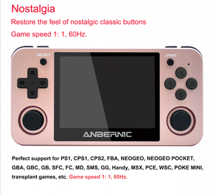 Anbernic <span class=keywords><strong>RG350M</strong></span> Lecteur de jeu portable Écran IPS 3.5 "16GB 2500mAh 4770 Dual-Core Open Source System Alloy Shell Champagne Pink - Product Image 2