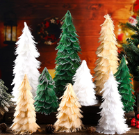 Vert En Gros Artisanat Ornement Arbres De Noël 25cm Naturel Vert Grand Blanc Rouge Coq Plume Arbre pour Festival Décor