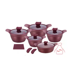 Top Selling Natural Granite 14 Piece Die Cast Aluminum Non Stick Cookware Sets Cooking Pot Set Cook Ware Cookware Sets