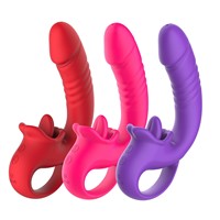 Vibrateur G-Spot Télescopique Séduisant à Léchage de Langue, Rechargeable USB, 10 Vitesses, pour Femmes, Masturbateur, Produits Sexuels pour Adultes, Vente en Gros