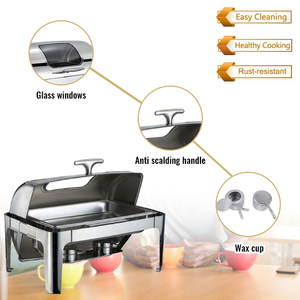 Calentador de Comida Eléctrico de Acero Inoxidable, Diseño Ovalado Dorado, Versátil, Juego de Buffet Portátil, Capacidad de 9L - Product Image 3