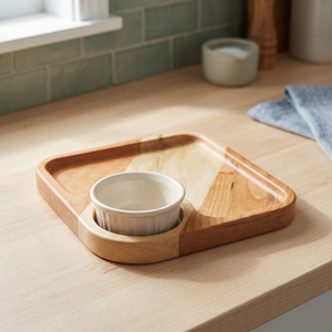 Bandeja de Servir Minimalista de Madera, Forma Rectangular, Diseño Sólido, Duradera, Apta para Lavavajillas, Decoración de Mesa para Cocina - Product Image 1