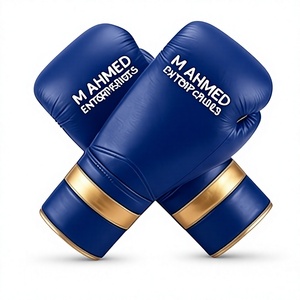 Guantes de Boxeo Muay Thai de 8oz y 12oz, Guantes de Kickboxing de Cuero con Dedos Completos, Guantes de Entrenamiento de Artes Marciales para Gimnasio - Product Image 1