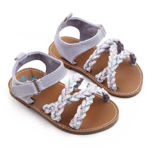 Sandales décontractées scintillantes et respirantes pour petites filles, couleurs mélangées, avec effet couineur - Product Image 4