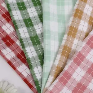 เส้นด้ายโพลีเอสเตอร์สแปนเด็กซ์ TR ย้อมสีทอลายสก๊อตสำหรับกางเกงเสื้อและกระโปรง