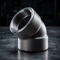 Coude à souder à douille forgé en acier au carbone A105, classe 3000, ASME B16.11, 45 degrés, surface lisse, pour conduites haute pression