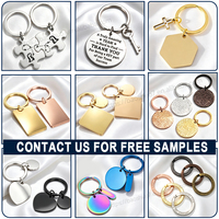 Pendentif d'étiquette de texte ovale personnalisé professionnel porte-clés en métal étiquettes de nom de chien vierges en acier inoxydable porte-clés de Code Qr pour la gravure