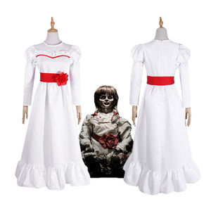 Ecowalson Halloween Fille Halloween Robe Poupée Annabelle <span class=keywords><strong>Cosplay</strong></span> Costume pour Femmes Enfants Adulte Halloween Costume Horreur - Product Image 4