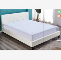 Vêtement de chambre à coucher en tissu PU, couvre-chef avec jambes en bois, lit simple et double King queen size