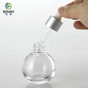 Venta Caliente de Botellas de Vidrio Transparente Ecológicas con Gotero de 10 ml, 20 ml y 50 ml, Forma Esférica Vacía para Aceite Esencial/Perfume/Cuidado de la Piel - Product Image 3