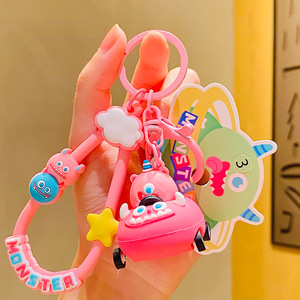 Hecion thời trang quái vật thiết kế <span class=keywords><strong>PVC</strong></span> đi bộ đầy màu sắc Quái Vật lái xe động vật Móc chìa khóa kim loại Keychain phụ kiện thời trang Vua Vòng - Product Image 3