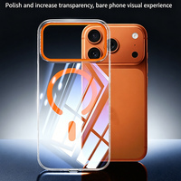 Coque de téléphone portable magnétique antichoc transparente anti-jaunissement pour iPhone 17 Air 16 15 14 13 12 11 Pro Max