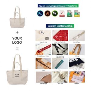 Custom Logo Print Canvas Tote <b>Bag</b> Eco Friendly <b>Reusable</b> Recyclable Cotton for Supermarket Shopping - Product Image 4