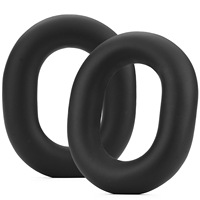 Coussinets d'oreille de remplacement en cuir noir de haute qualité avec mousse à mémoire de forme pour casque Nothing (1)/casque (a) – Pièces de rechange douces et respirantes