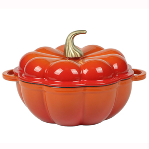 Batterie de cuisine <span class=keywords><strong>en</strong></span> forme de citrouille irrégulière, très demandée, comprenant des casseroles et des faitouts <span class=keywords><strong>en</strong></span> émail <span class=keywords><strong>pour</strong></span> la cuisine, écologiques et antiadhésives - Product Image 2