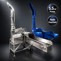 Machine à hacher la paille de grande capacité 4500 kg/h, moteur électrique 5,5 kW, hacheuse automatique d'ensilage pour ferme laitière